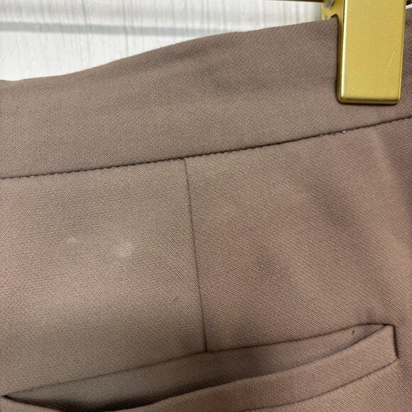 Another Dress Pants Beige Pleated Solid Straight Leg Relaxed Fit Wool Blend S - Picture 5 of 8